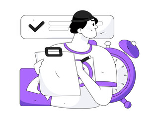 Business work characters flat vector concept operation hand drawn illustration