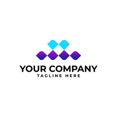Modern company logo with square shape and gradient color