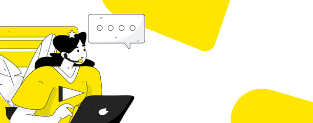 Business work characters flat vector concept operation hand drawn illustration