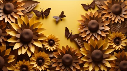 sunflowers on a yellow background