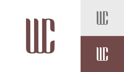 Letter WC initial monogram logo design