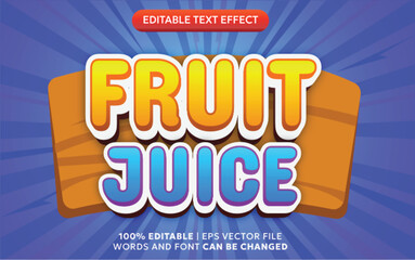 Fruit Juice 3D Editable Text Effect Style Game Tittle