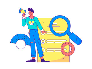 Personnel doing job interview flat vector concept operation hand drawn illustration