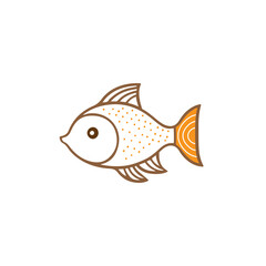 Cute Fish vector. Flat design style on a white background.