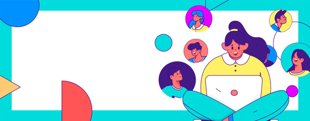 Personnel doing job interview flat vector concept operation hand drawn illustration