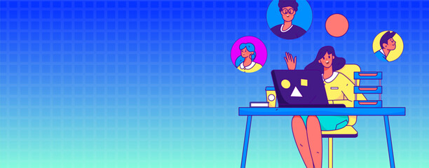 Personnel doing job interview flat vector concept operation hand drawn illustration