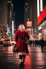 Fotobehang Santa Claus walking down the street, after a hard day of work © Mateus