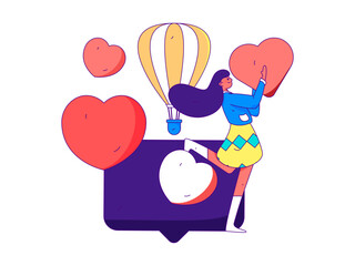 Happy Valentine's Day flat character vector concept business hand drawn illustration
