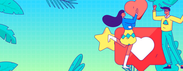 Happy Valentine's Day flat character vector concept business hand drawn illustration