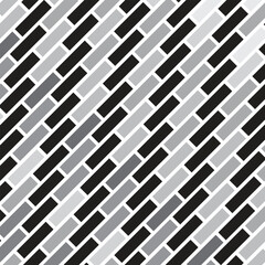 abstract geometric seamless black grey diagonal brick pattern art.