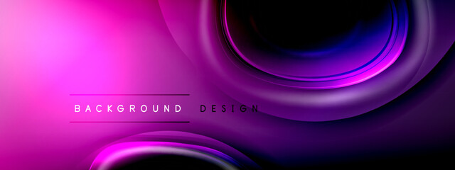 Circles lines and bubbles on bright glowing effect gradient with light and shadow effects. Dynamic interplay of light, shadow and depth. Futuristic and rhythmic technology design