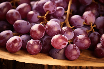 grapes on wooden background