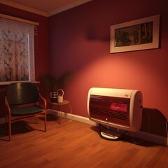 Modern electric infrared heater at home.