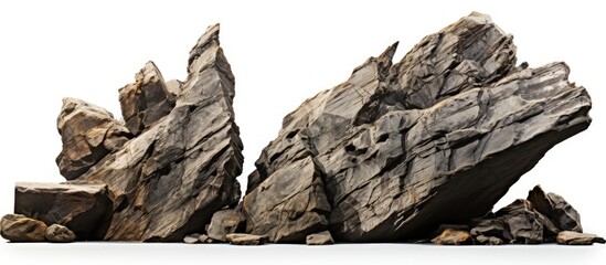 Isolated rock formation on white - Powered by Adobe