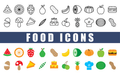 Food icon set.