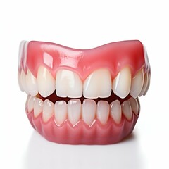 Obraz premium Teeth Displayed Isolated on White Background. Generative ai