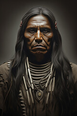Fototapeta na wymiar Portrait of an apache Indian