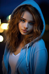 Fototapeta premium Beautiful women at blue hour