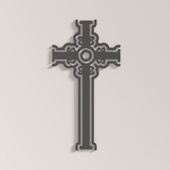 Christian cross. Religion concept illustration. 3D render