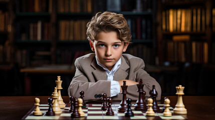 Boy with chess, 13 years old