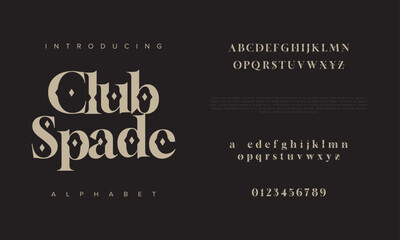 Clubspade creative modern urban alphabet font. Digital abstract moslem, futuristic, fashion, sport, minimal technology typography. Simple numeric vector illustration