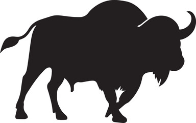 Buffalo vector silhouette illustration black color