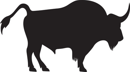 Buffalo vector silhouette illustration black color