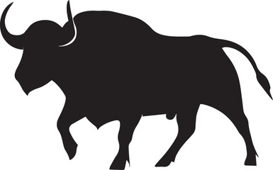 Buffalo vector silhouette illustration black color