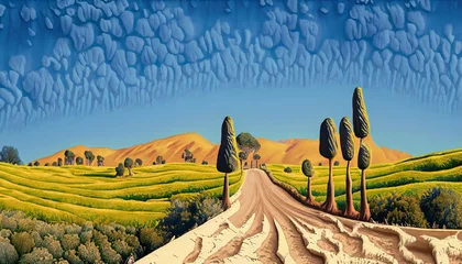 Fotobehang Beautiful illustration of the Ojai landscape in California, USA © StandbildCA