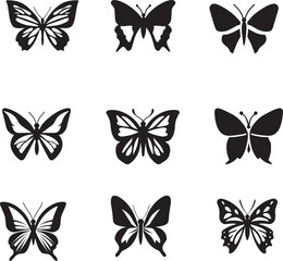 Fototapeta premium butterfly vector silhouette Illustration black color