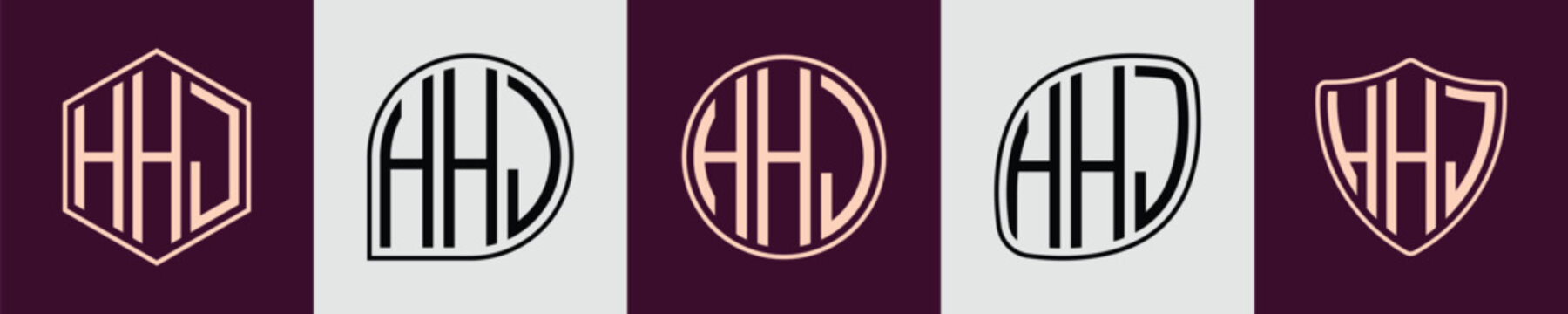 Creative simple Initial Monogram HHJ Logo Designs.