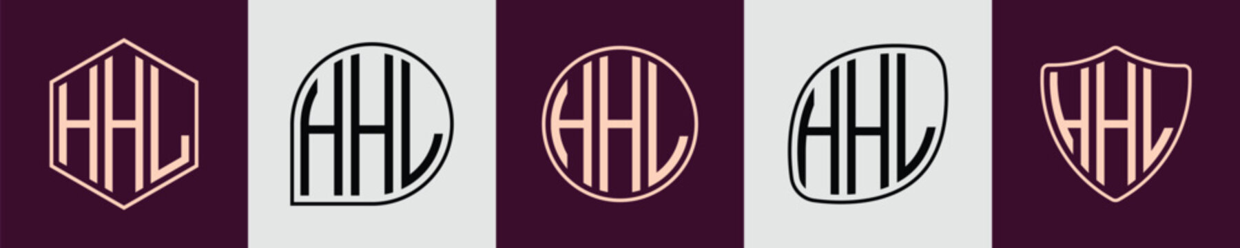 Creative simple Initial Monogram HHL Logo Designs.