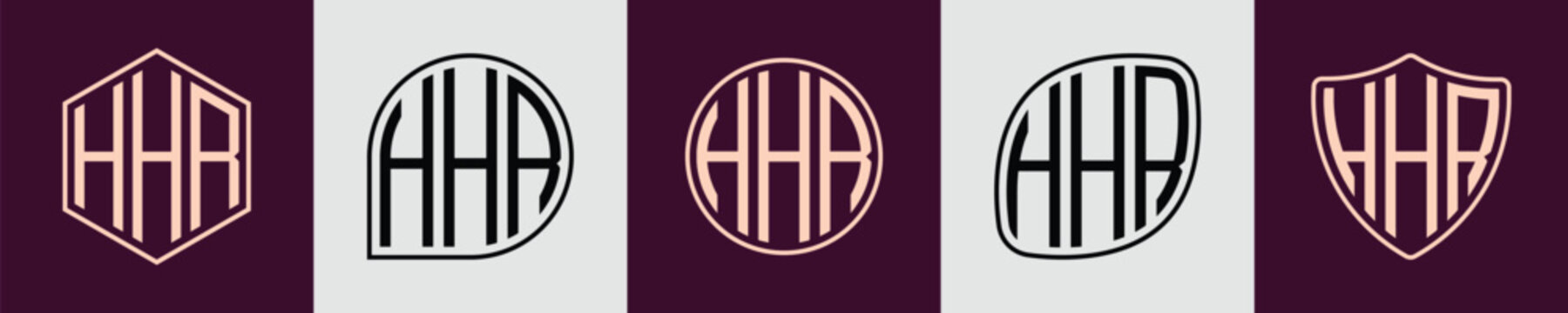 Creative simple Initial Monogram HHR Logo Designs.