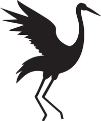 Naklejka premium Crane bird Vector silhouette illustration