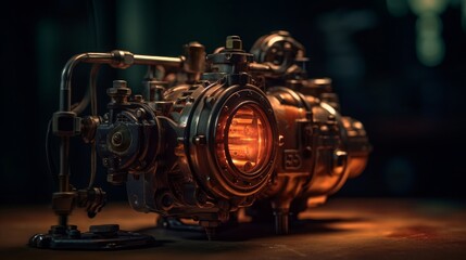 Obraz premium Retro Camera Lens: Capturing Timeless Vintage Photography with Metal Equipment, generative AI