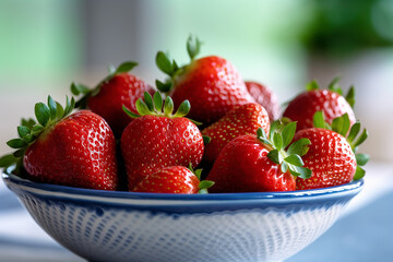 Ai Generate A bowl of ripe and juicy strawberries