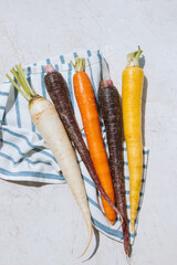 carrots on a wooden table