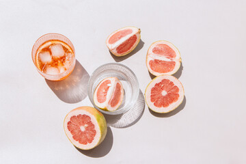 red grapefruit on a plate