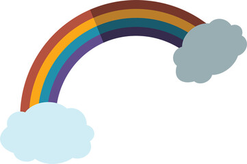 Digital png illustration of clouds and rainbow on transparent background