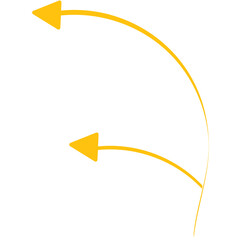 Digital png illustration of yellow arrows on transparent background