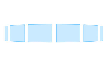 Digital png illustration of four blue squares on transparent background