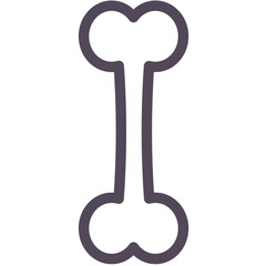 Digital png illustration of big cartoon bone on transparent background