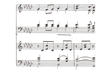 Fototapeta premium Digital png illustration of staves with notes on transparent background