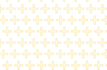 Digital png illustration of yellow pattern of repeated crosses on transparent background