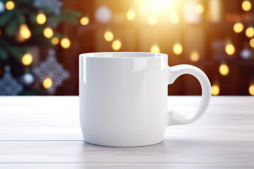 Obraz premium Blank white mug, mug mockup