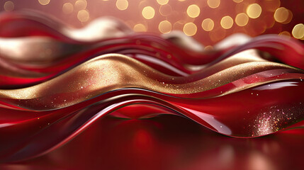 Red gradient with gold abstract background 