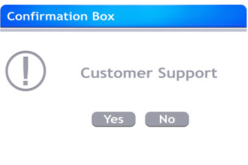 Digital png illustration of confirmation box with customer service text on transparent background