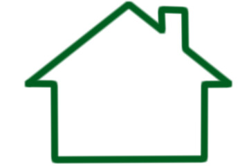 Digital png illustration of green house symbol on transparent background