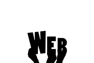 Obraz premium Digital png illustration of hands with web text on transparent background