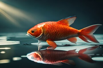 goldfish in aquarium  generated by AI